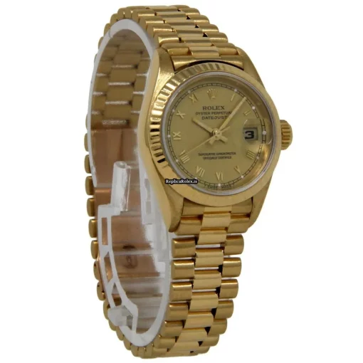 High-end Knockoff Rolex Lady-datejust 69178 Automatic Movement 26mm Yellow Gold Case Womens Watch - Image 5