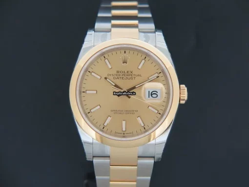 Pleasing Replica Rolex Datejust 126203 Automatic Movement 36mm Gold/steel Case Mens/unisex Watch - Image 3