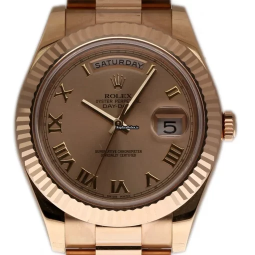 Unique Replica Rolex Day-date II 218235 Caliber 3156 Automatic Movement 41mm Rose Gold Case Mens/unisex Watch