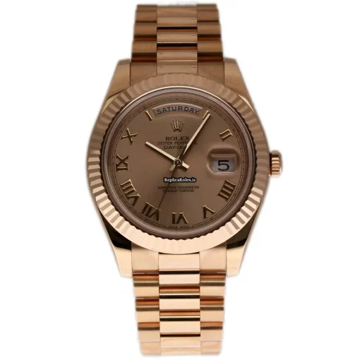 Unique Replica Rolex Day-date II 218235 Caliber 3156 Automatic Movement 41mm Rose Gold Case Mens/unisex Watch - Image 2