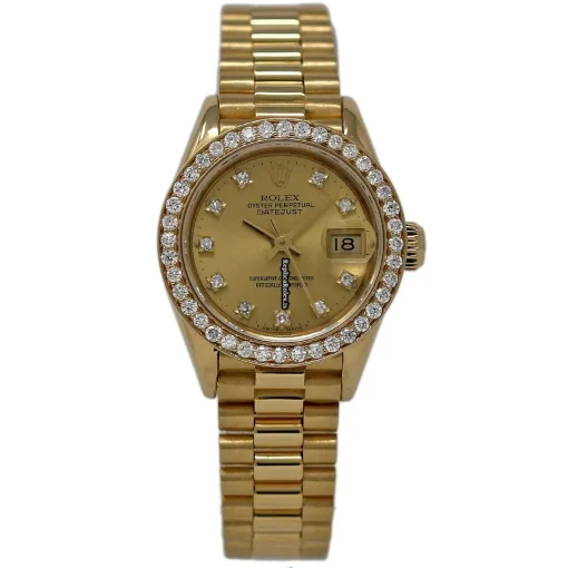 Fabulous Replica Rolex Lady-datejust 69178 Automatic Movement 26mm Yellow Gold Case Womens Watch - Image 2