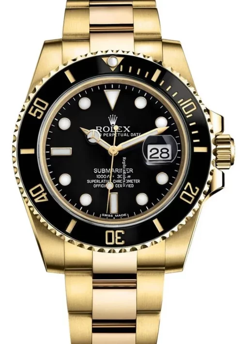 Stylish Replica Rolex Submariner Date 116618ln Automatic Movement Yellow Gold Case Mens/unisex Watch - Image 2