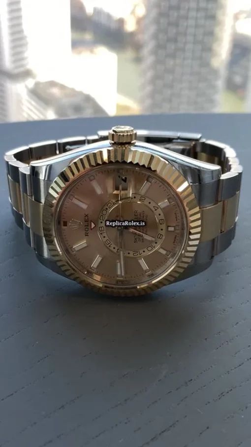 Top Replica Rolex Sky-dweller 326933 Caliber 9001 Automatic Movement 42mm Gold/steel Case Mens/unisex Watch - Image 4