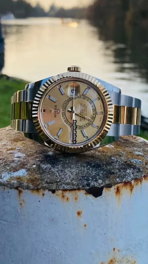 Top Replica Rolex Sky-dweller 326933 Caliber 9001 Automatic Movement 42mm Gold/steel Case Mens/unisex Watch - Image 6