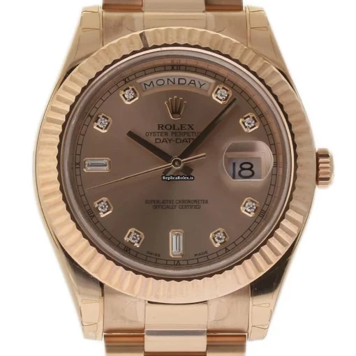 Design Replica Rolex Day-date II 218235 Caliber 3156 Automatic Movement 41mm Rose Gold Case Mens/unisex Watch