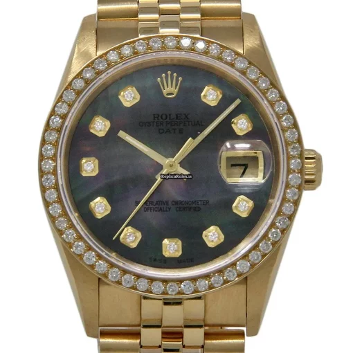 Marvellous Fake Rolex Oyster Perpetual Date 15238 Automatic Movement 34mm Yellow Gold Case Mens/unisex Watch