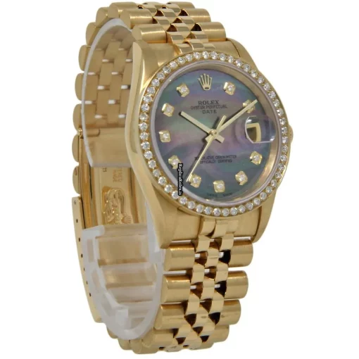 Marvellous Fake Rolex Oyster Perpetual Date 15238 Automatic Movement 34mm Yellow Gold Case Mens/unisex Watch - Image 5