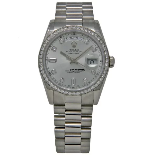Neat Replica Rolex Day-date 36 118346 Caliber 3155 Automatic Movement 36mm Platinum Case Mens/unisex Watch - Image 2