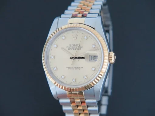 Swiss Knockoff Rolex Datejust 16233 Automatic Movement 36mm Gold/steel Case Mens/unisex Watch