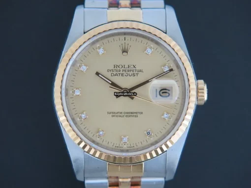 Swiss Knockoff Rolex Datejust 16233 Automatic Movement 36mm Gold/steel Case Mens/unisex Watch - Image 2