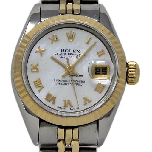 Durable Fake Rolex Oyster Perpetual Lady Date 6919 Automatic Movement 26mm Steel Case Womens Watch