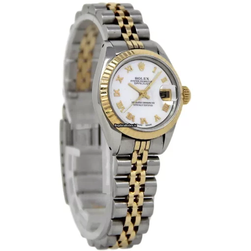 Durable Fake Rolex Oyster Perpetual Lady Date 6919 Automatic Movement 26mm Steel Case Womens Watch - Image 5