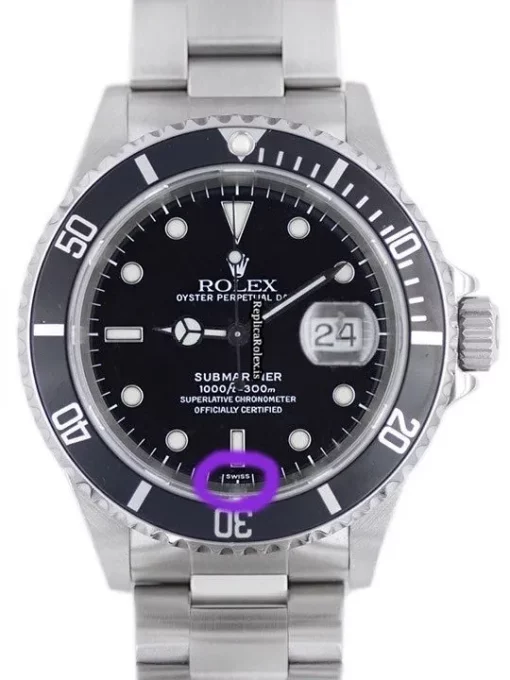 Defect Replica Rolex Submariner Date 16610 Automatic Movement 40mm Steel Case Watch - Image 4