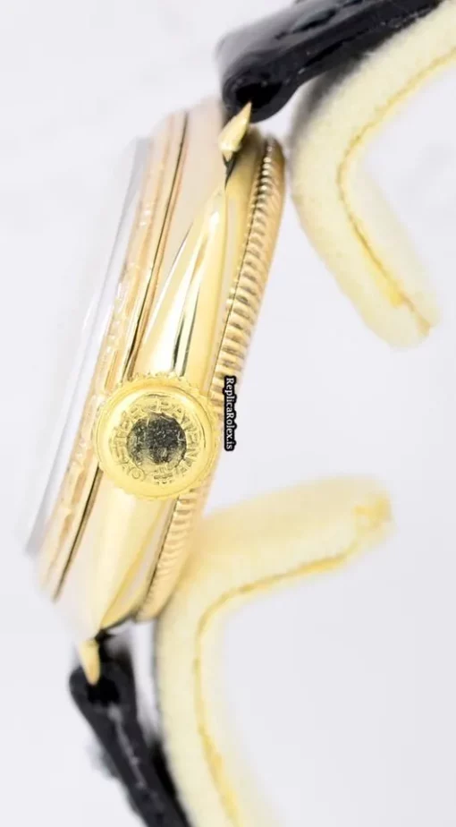 Trustworthy Imitation Rolex Oyster Perpetual 1336 Kaliber Manual Winding Movement 26mm Yellow Gold Case Womens Watch - Image 10