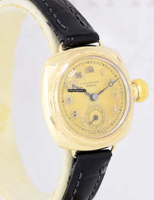 Trustworthy Imitation Rolex Oyster Perpetual 1336 Kaliber Manual Winding Movement 26mm Yellow Gold Case Womens Watch - Image 4