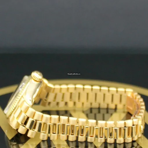 Popular Replica Rolex Oyster Perpetual 6618 Caliber 2030 Automatic Movement 26mm Yellow Gold Case Womens Watch - Image 4