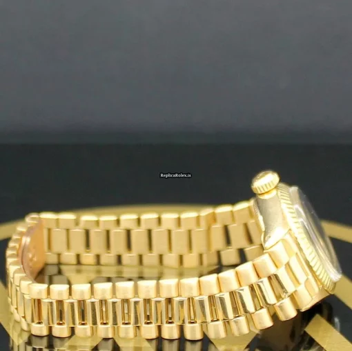 Popular Replica Rolex Oyster Perpetual 6618 Caliber 2030 Automatic Movement 26mm Yellow Gold Case Womens Watch - Image 5