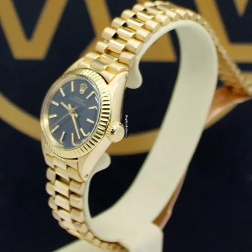 Popular Replica Rolex Oyster Perpetual 6618 Caliber 2030 Automatic Movement 26mm Yellow Gold Case Womens Watch - Image 8