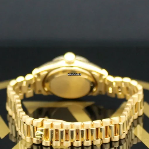 Popular Replica Rolex Oyster Perpetual 6618 Caliber 2030 Automatic Movement 26mm Yellow Gold Case Womens Watch - Image 9