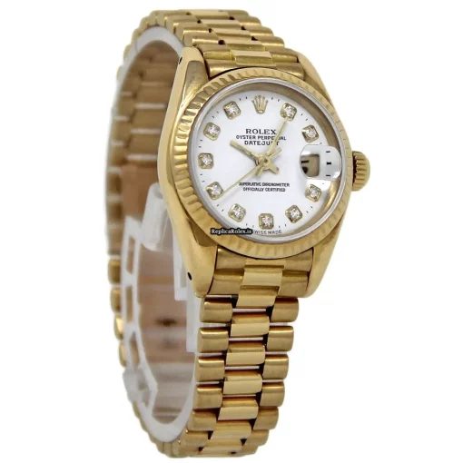 Pleasing Replica Rolex Lady-datejust 69178 Automatic Movement 26mm Yellow Gold Case Womens Watch - Image 5