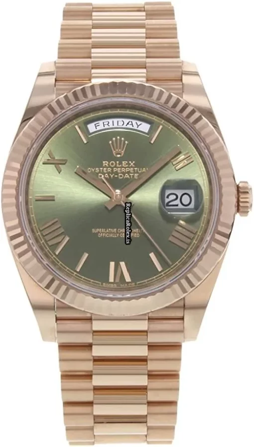 Nice Fake Rolex Day-date 40 228235 Caliber 3255 Automatic Movement 40mm Rose Gold Case Mens/unisex Watch