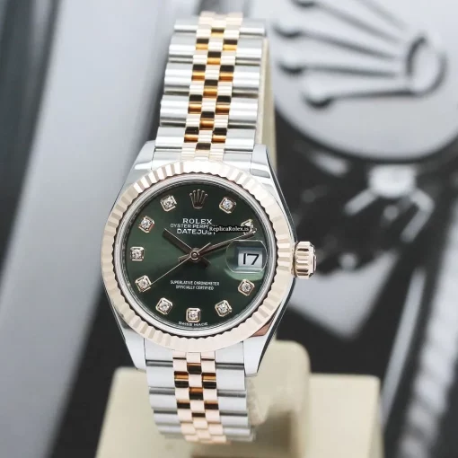 Wonderful Fakes Rolex Lady-datejust 279171 Caliber 2236 Automatic Movement 28mm Gold/steel Case Womens Watch - Image 8