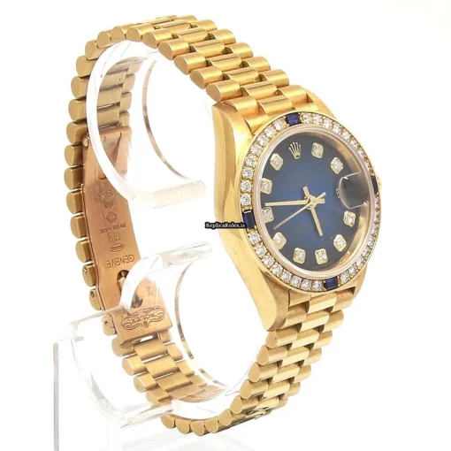 Inexpensive Replica Rolex Lady-datejust 69088 Automatic Movement 28mm Yellow Gold Case Womens Watch - Image 3