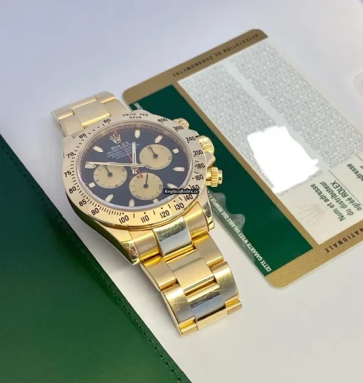 Epic Replicas Rolex Daytona 116528 Caliber 4130 Automatic Movement 40mm Yellow Gold Case Mens/unisex Watch
