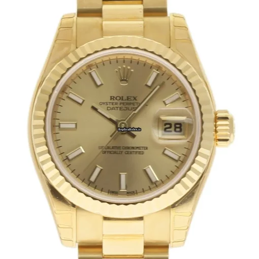 Wholesale Replica Rolex Lady-datejust 179178 Caliber 2235 Automatic Movement 26mm Yellow Gold Case Womens Watch