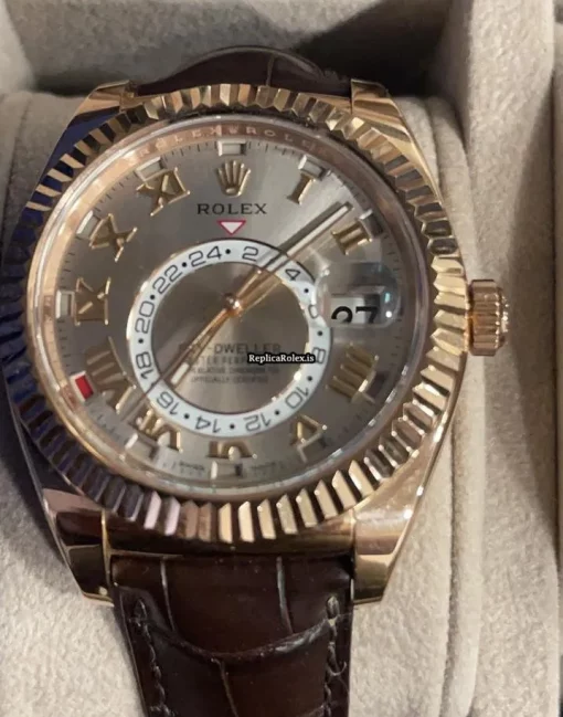 Quality Copy Rolex Sky-dweller 326135 Automatic Movement 42mm Rose Gold Case Mens/unisex Watch