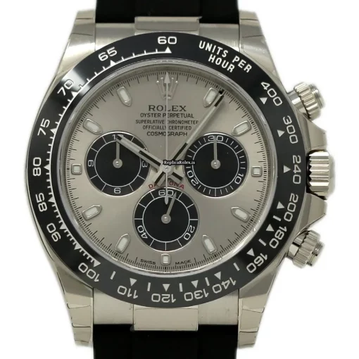 Excellent Fake Rolex Daytona 116519 Caliber 4130 Automatic Movement 40mm White Gold Case Mens/unisex Watch