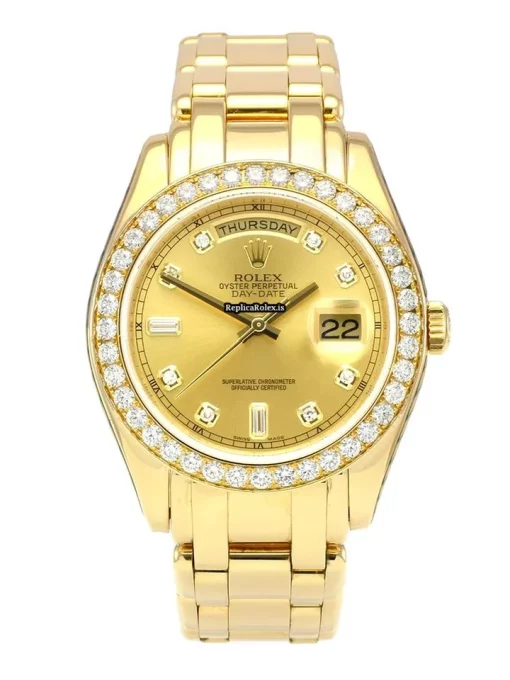 Inexpensive Copies Rolex Day-date 18948 Caliber 3155 Automatic Movement 39mm Yellow Gold Case Mens/unisex Watch