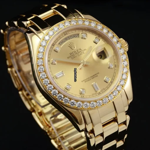 Inexpensive Copies Rolex Day-date 18948 Caliber 3155 Automatic Movement 39mm Yellow Gold Case Mens/unisex Watch - Image 10