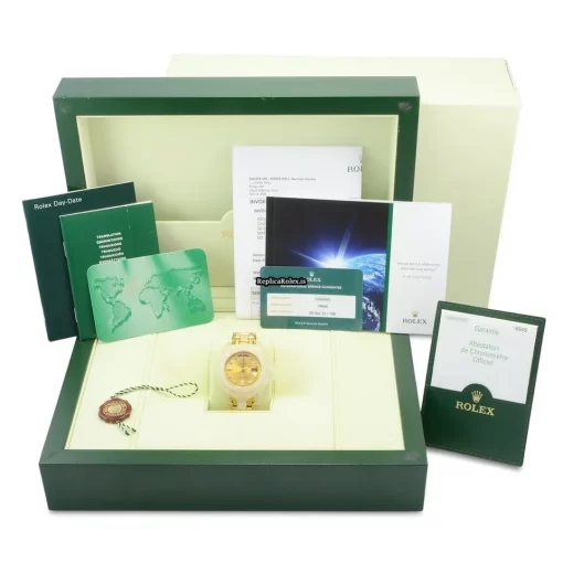Inexpensive Copies Rolex Day-date 18948 Caliber 3155 Automatic Movement 39mm Yellow Gold Case Mens/unisex Watch - Image 2