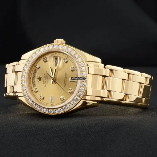 Inexpensive Copies Rolex Day-date 18948 Caliber 3155 Automatic Movement 39mm Yellow Gold Case Mens/unisex Watch - Image 3