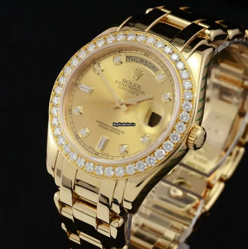Inexpensive Copies Rolex Day-date 18948 Caliber 3155 Automatic Movement 39mm Yellow Gold Case Mens/unisex Watch - Image 9