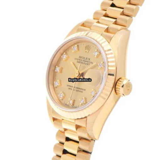 Inexpensive Fake Rolex Lady-datejust 69178g Automatic Movement 26mm Yellow Gold Case Womens Watch - Image 2