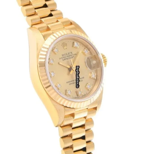 Inexpensive Fake Rolex Lady-datejust 69178g Automatic Movement 26mm Yellow Gold Case Womens Watch - Image 3
