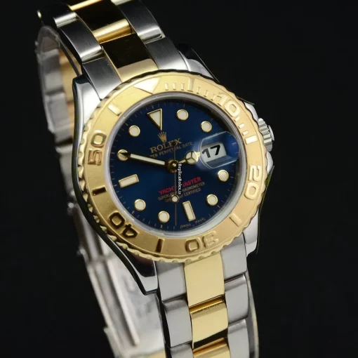 Amazing Imitation Rolex Yacht-master 169623 Caliber 2235 Automatic Movement 29mm Gold/steel Case Womens Watch - Image 10