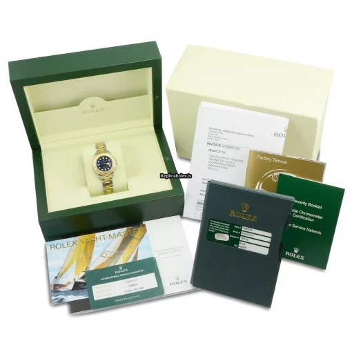 Amazing Imitation Rolex Yacht-master 169623 Caliber 2235 Automatic Movement 29mm Gold/steel Case Womens Watch - Image 2