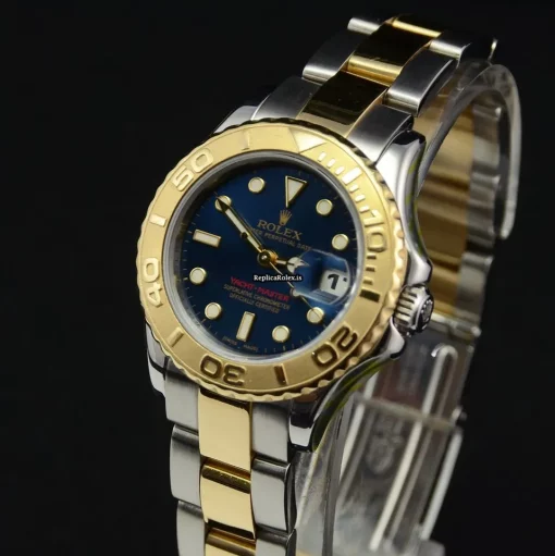 Amazing Imitation Rolex Yacht-master 169623 Caliber 2235 Automatic Movement 29mm Gold/steel Case Womens Watch - Image 9