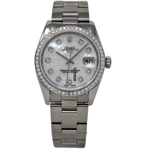 Excellent Replica Rolex Oyster Perpetual Date 15000 Automatic Movement 34mm Steel Case Womens Watch - Image 2