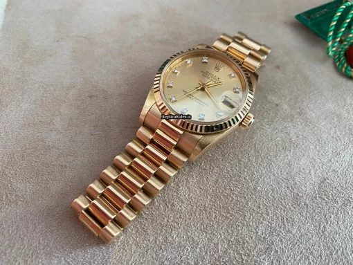 Best Fake Rolex Datejust 68278 Caliber 2135 Automatic Movement 31mm Yellow Gold Case Womens Watch - Image 11