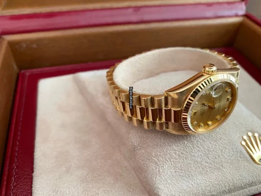 Best Fake Rolex Datejust 68278 Caliber 2135 Automatic Movement 31mm Yellow Gold Case Womens Watch - Image 3