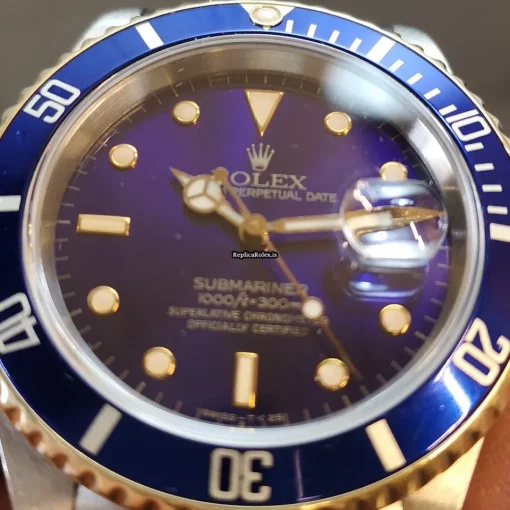 Defect Replica Rolex Submariner Date 16613 Caliber 3135 Automatic Movement 40mm Gold/steel Case Mens/unisex Watch - Image 6