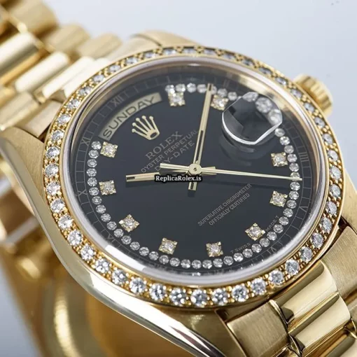 Special Replica Rolex Day-date 18348 Automatic Movement 36mm Yellow Gold Case Mens/unisex Watch - Image 7