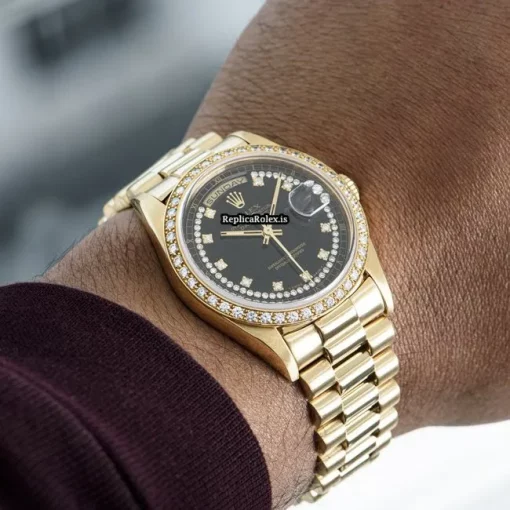 Special Replica Rolex Day-date 18348 Automatic Movement 36mm Yellow Gold Case Mens/unisex Watch - Image 8