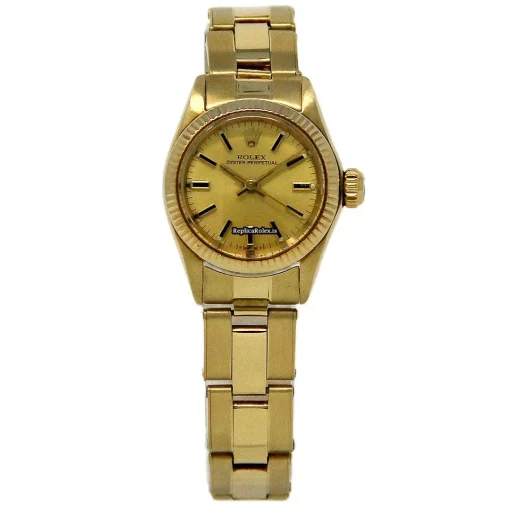 Aaa Replica Rolex Oyster Perpetual 26 6719 Automatic Movement 26mm Yellow Gold Case Womens Watch - Image 2