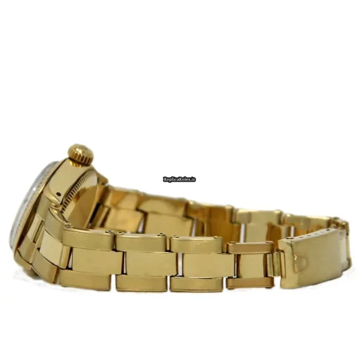 Aaa Replica Rolex Oyster Perpetual 26 6719 Automatic Movement 26mm Yellow Gold Case Womens Watch - Image 3