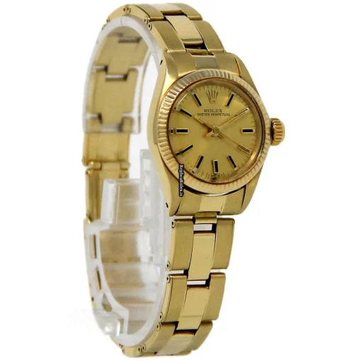 Aaa Replica Rolex Oyster Perpetual 26 6719 Automatic Movement 26mm Yellow Gold Case Womens Watch - Image 5